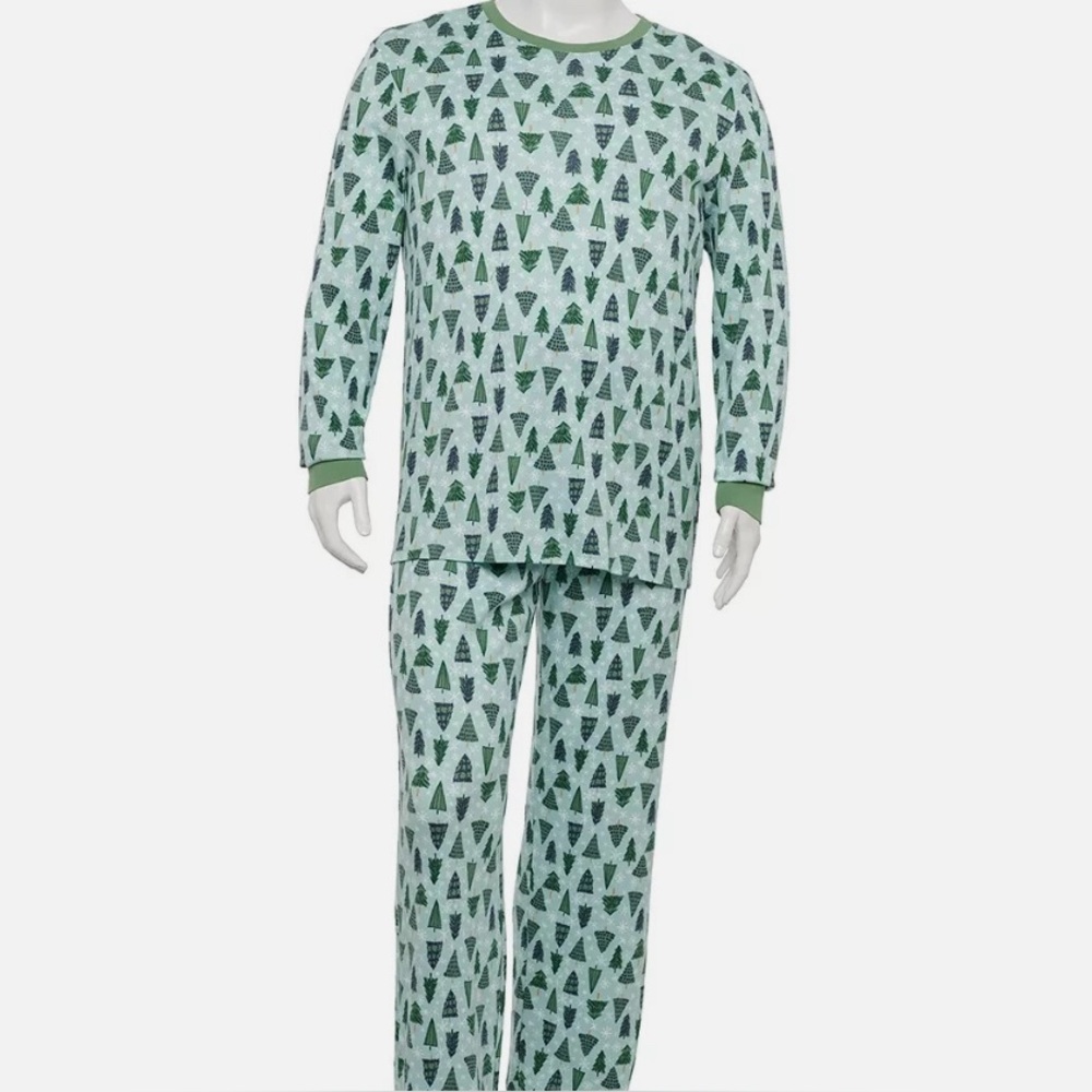 Lauren Conrad Men’s Green Christmas Tree Pajama Set NWT